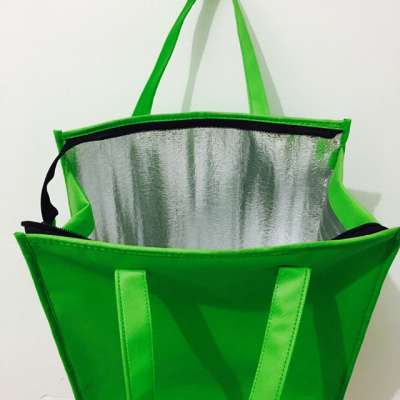 green color non woven insulated cooler picnic outdoor lunch tote bags