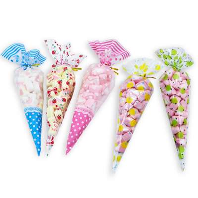 crystal clear plastic OPP gift  favor candy food  packing cone bags