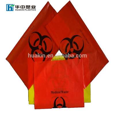 heavy duty PP plastic red biohazardous disposal bag biological waste bag