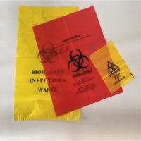 Yellow  red hospital  clinics infectious plastic  disposable medical waste bags