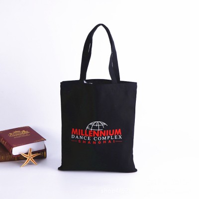 wholesale cheap cotton grocery tote black color canvas bags