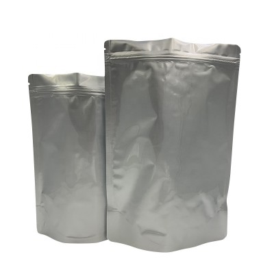 wholesale Aluminum silver foil zipper ziplock reclosable resealable stand up airtight food tea storage packaging pouch bags