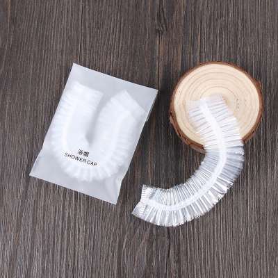 factory supply  disposable plastic shower caps hair cover for hotels with individual packing box